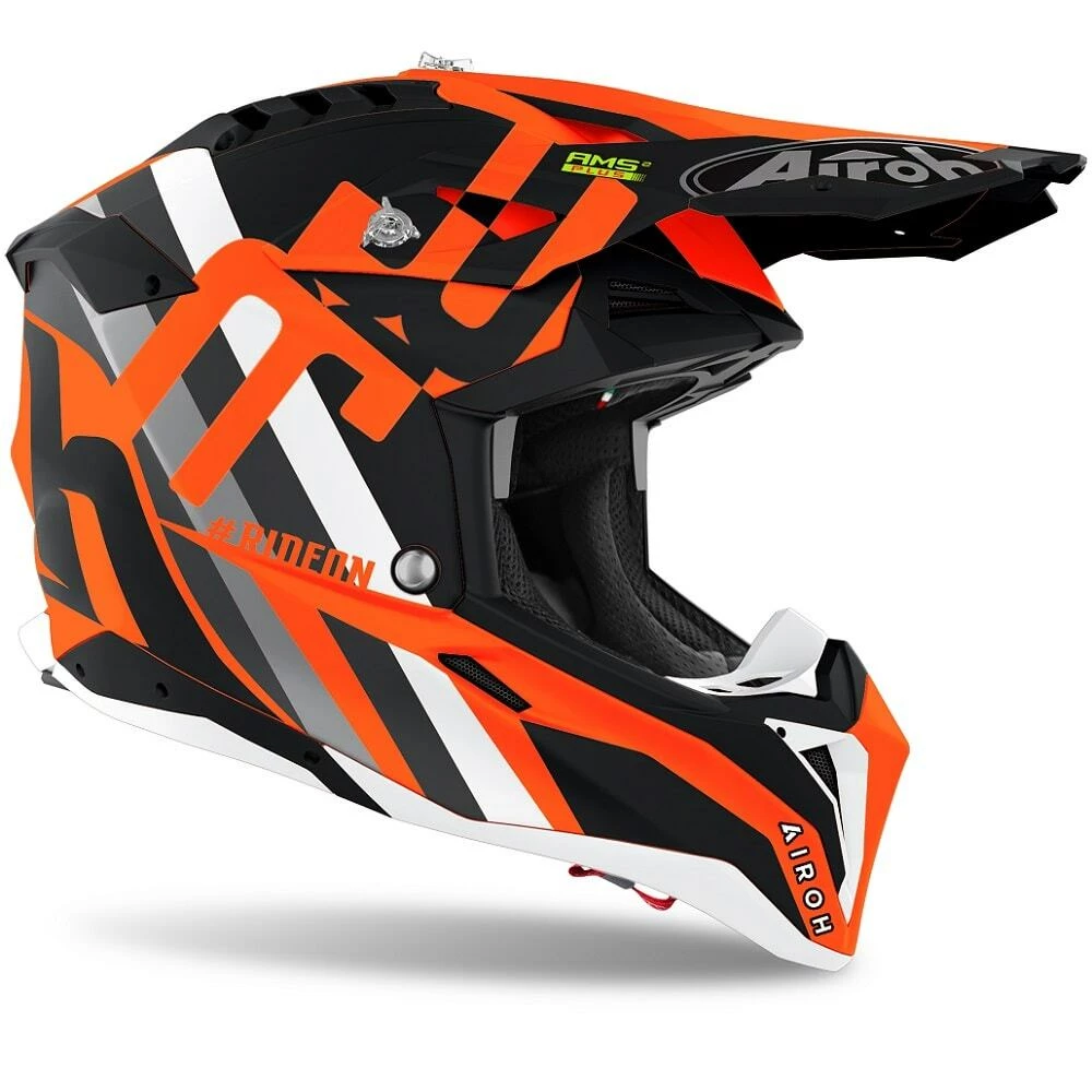 Airoh Aviator 3 Rainbow Matte Orange Helmet 4 Airoh Aviator 3 Rainbow Matte Orange Helmet - Image 2